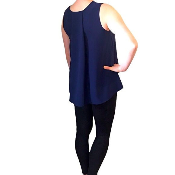 WHBM Navy Blue Sleeveless Tunic Top - Picture 9 of 12